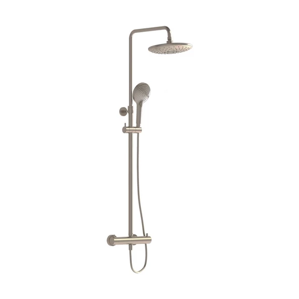 Vitra Aquaheat Bliss 240 2F Termostatik Duş Bataryası - Duş Kolonu Sistemi, Fırçalı Nikel A4720534