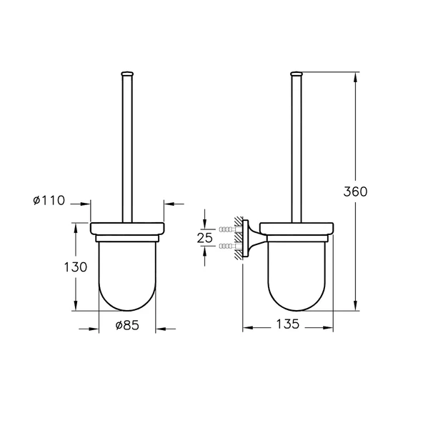 A44948 Artema Marin Tuvalet Fırçalığı, Krom - 2