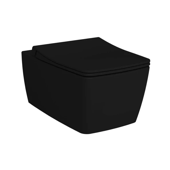 7672B083-0559 Vitra Metropole Rim-ex Kanalsız Asma Klozet, 56 cm, Mat Siyah