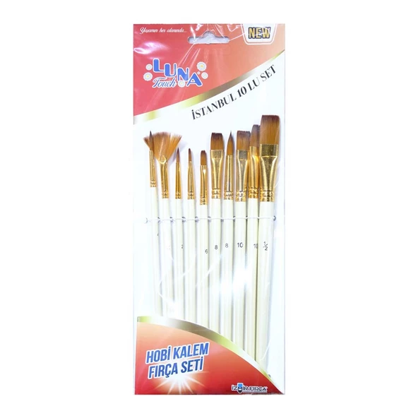 İzmir Fırça Luna Touch Hobi Kalem Fırça İstanbul 10'Lı Set 4100551374