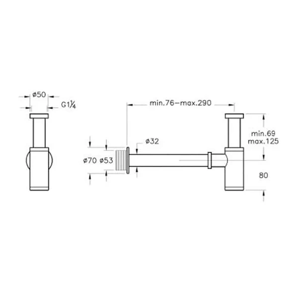 A4512326 Artema Lavabo Sifonu Alt Grubu (T Tipi), Bakır - 2