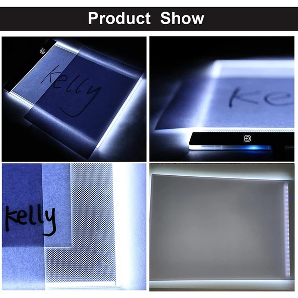 Monozone A4 Led Işıklı(3 Seviye) Çizim Kopyalama Animasyon Portre Dövme Grafik Çizim Tableti - 6