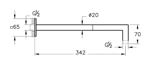 Vitra Suit Duş Dirseği Duvardan 90 Derece Açılı Parlak Siyah A4575339 - 2