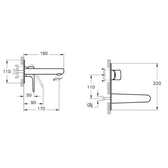 A4272123 Artema Root Round Ankastre Lavabo Bataryası, Altın (Sıva Üstü Grubu) - 2