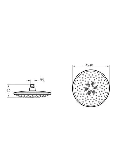 A4574236 Artema Bliss 2F Duş Başlığı, 24 cm, Mat Siyah - 2