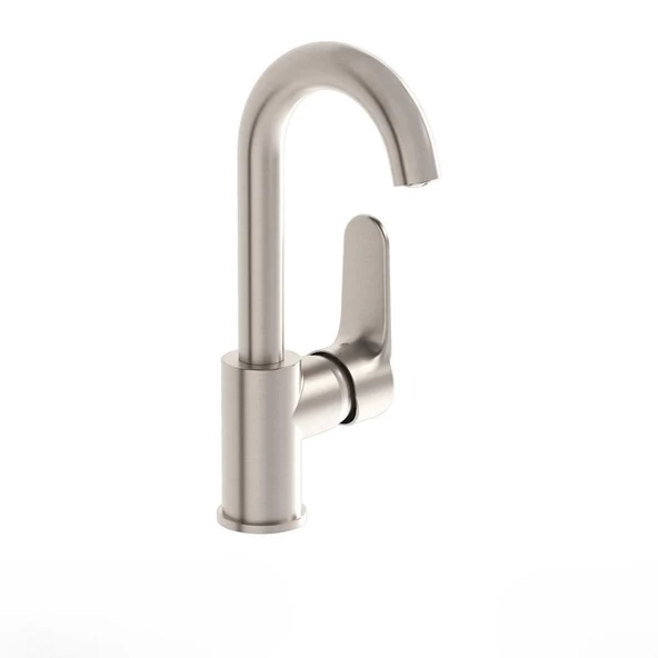 Artema Root Round Lavabo Bataryası Döner Borulu Fırçalı Nikel A4275434