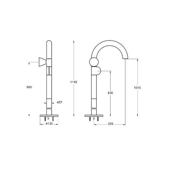 A42776 VitrA Liquid Sol El Yerden Lavabo Bataryası - 2
