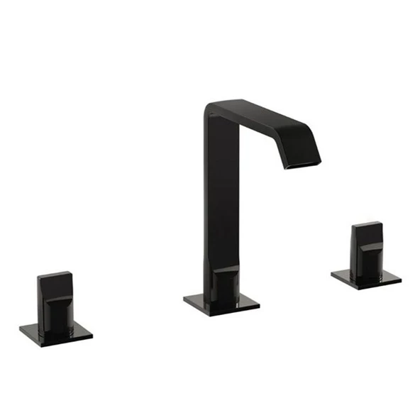 A4278439 VitrA Suit 3 Delikli Lavabo Bataryası, Parlak Siyah