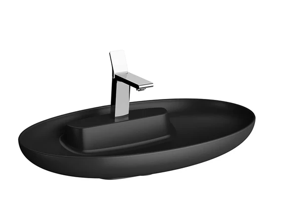 5881B483-0563 Vitra Memoria Yuvarlak Çanak Lavabo, 75 cm, Mat Siyah