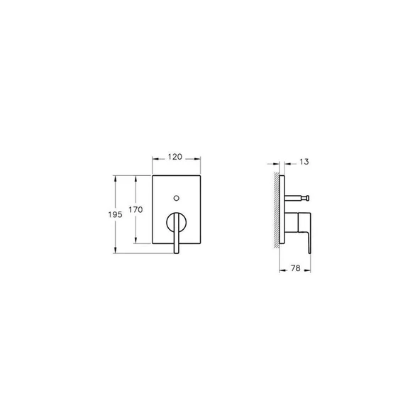 Vitra Suit Ankastre Banyo Bataryası, Krom A42838 - 2