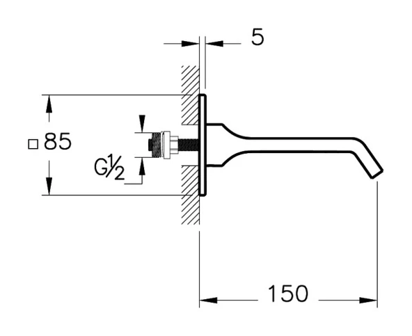 A4283139 Vitra Suit Çıkış Ucu, Parlak Siyah - Resim 2