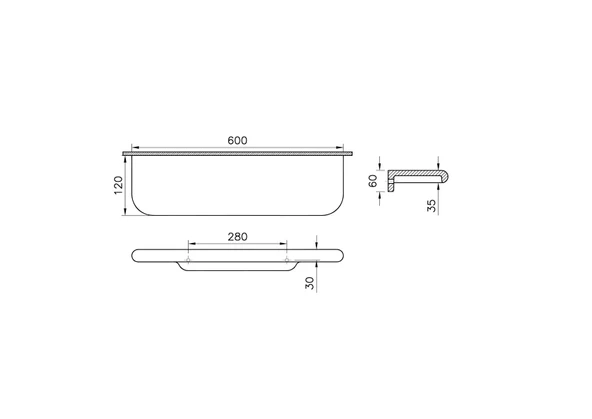 7309B403-0155 Vitra Liquid Seramik Raf, 60 cm - 3