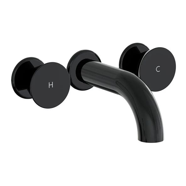 A4269039 VitrA Liquid Ankastre Kısa Lavabo Bataryası (Sıva Üstü Grubu), Parlak Siyah
