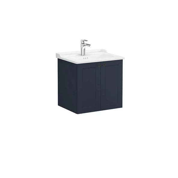 68706 Vitra Root Classic Kapaklı Lavabo Dolabı, 60 cm, Mat Lacivert (Klasik Lavabo Dahil)