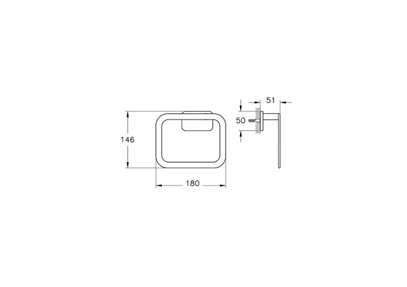 A4413236 Vitra Base 600 Halka Havluluk, Mat Siyah - 2