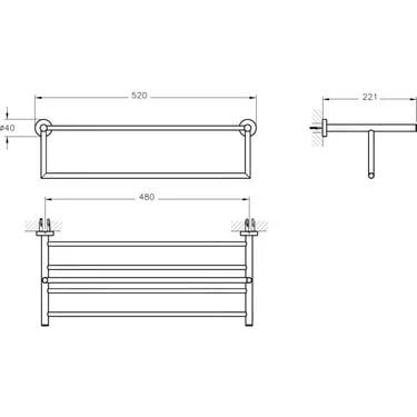 Vitra Base 200 Havlu Rafı A44108 - 2