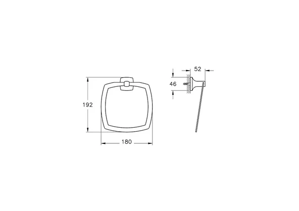 A4412036 Vitra Base 400 Halka Havluluk, Mat Siyah - 2
