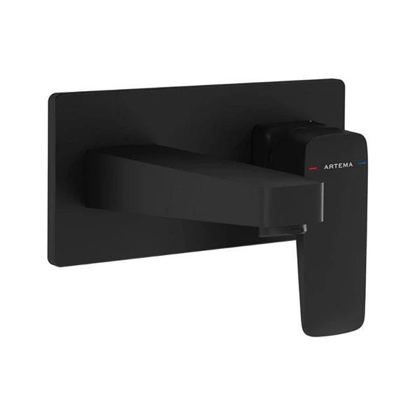 A4273836 Artema Root Square Ankastre Lavabo Bataryası, Mat Siyah (Sıva Üstü Grubu)