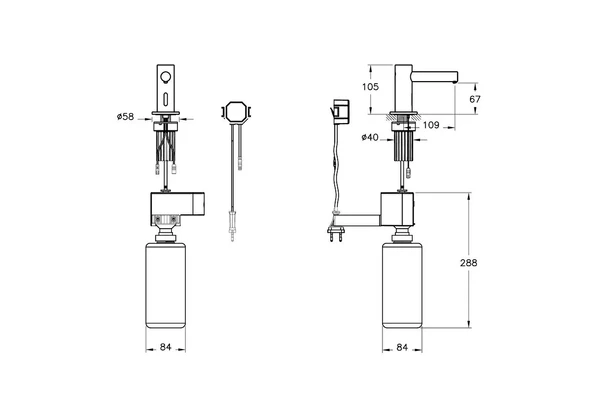 Vitra Origin Kısa Fotoselli Sıvı Sabunluk, (Pilli-Kısa) A44758 - Resim 2