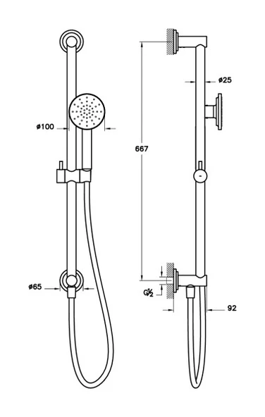 A45796 Vitra Origin Classic 1F Sürgülü El Duşu Takımı - Resim 2