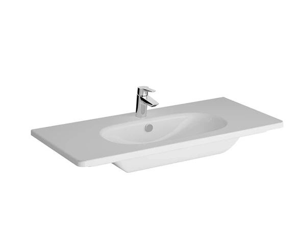 7791B003-0001 Vitra Zentrum Orta Armatür Delikli Etajerli Lavabo, 60x46 cm