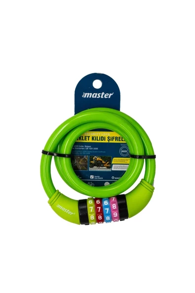 Master Bisiklet Kilidi Şifreli 12 mmx80 cm - 6