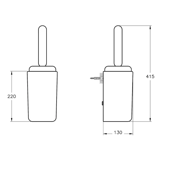 A4456639 Vitra Liquid Tuvalet Fırçalığı (Duvardan), Parlak Siyah - 2