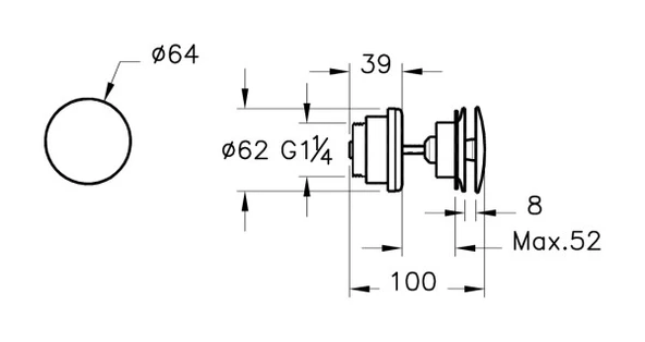 A4514925 Vitra Origin Classic Lavabo Yuvarlak Süzgeci (Universal-Basmalı aç-kapa) Fırçalı Altın - 2