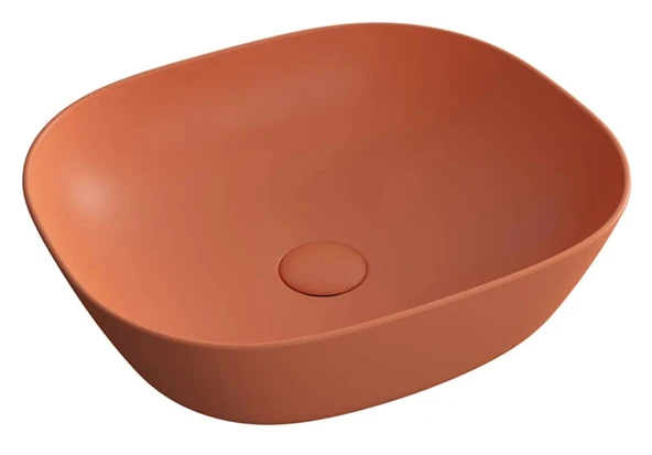 Vitra Plural Kare Alçak Çanak Lavabo, 45 cm, Mat Terra Rossa, 7810B477-0016 - 1