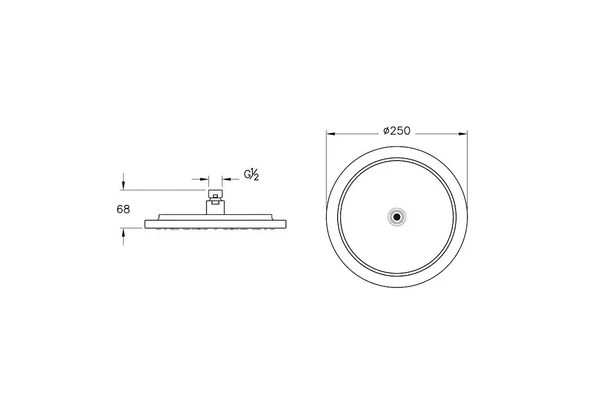 A4579436 Vitra Origin Classic Duş Başlığı, 25 Cm, Mat Siyah - 2