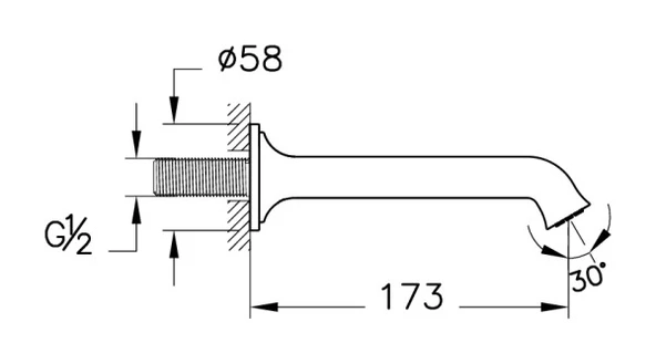 A42899 Vitra Origin Classic Çıkış Ucu, Krom - Resim 2