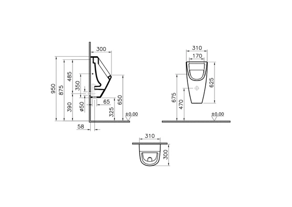 Vitra S20 Arkadan Su Girişli Pisuvar 5462L003-0309 - 2