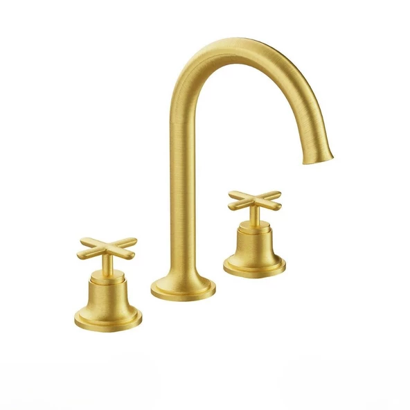 Vitra Origin Classic Ankastre Lavabo Bataryası (3 Delikli Lavabolar İçin), Fırçalı Altın A4289125