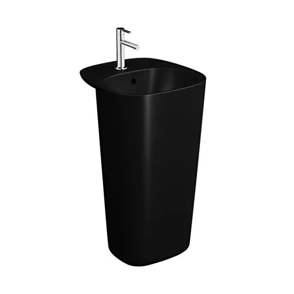 7814B483-0001 Vitra Plural Monoblok Lavabo, 50 cm, Mat Siyah