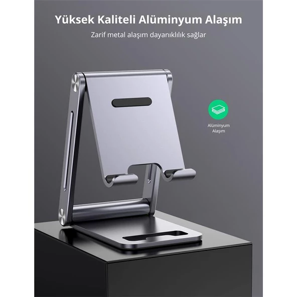 UGREEN AYARLANABILIR METAL TELEFON TUTUCU STANDI UZAY GRISI 80708 - 3
