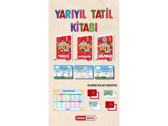 Kırmızı Beyaz 1. Sınıf Yarıyıl Tatil Kitabım Seti Yeni