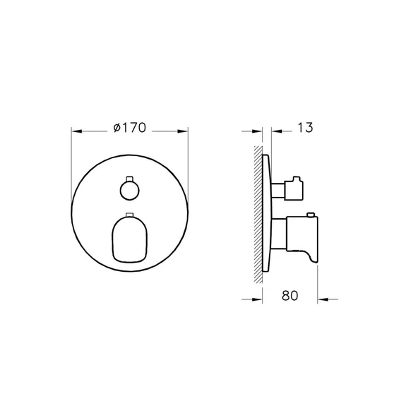 A42694 Artema Ankastre Termostatik Banyo Bataryası (V-Box Sıva Üstü Grubu) -Krom - 2