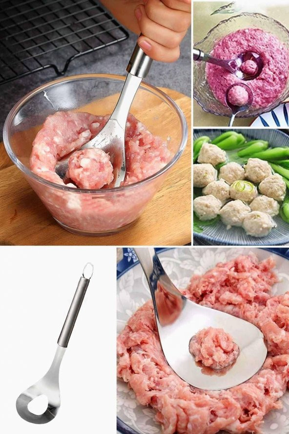 Paslanmaz Çelik Köfte Ve Lokma Kaşığı Pratik Lokma Dökme Hamur Şekillendirici Kaşık - 1
