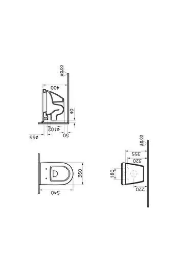 VitrA S50 Asma Klozet-Beyaz taharet borusuz, 5618L003-0075 - Resim 3