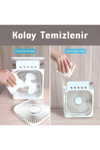 Şıktek Şıktek Işıklı Soğuk-Sıcak Buharlı Vantilatör Ultrasonik Buhurdanlık Kademe Ayarlı Fanlı Buhar Makinesi - 7