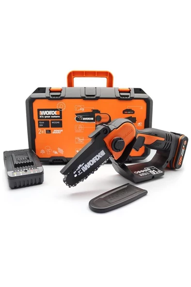WORX WG324E 20Volt 2.0Ah Li-ion 12CM Profesyonel Şarjlı Zincirli Testere - 6