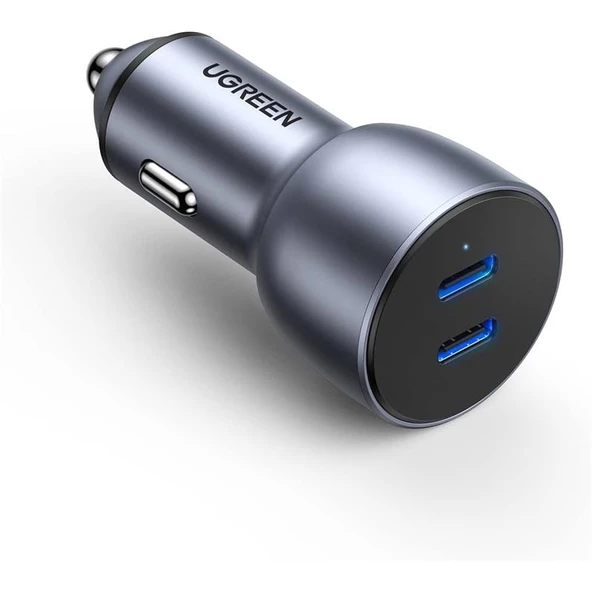 UGREEN 40W PD HIZLI ARAÇ IÇI SARJ CIHAZI ÇAKMAKLIK ADAPTÖRÜ 2XUSB-C UZAY GRISI 70594