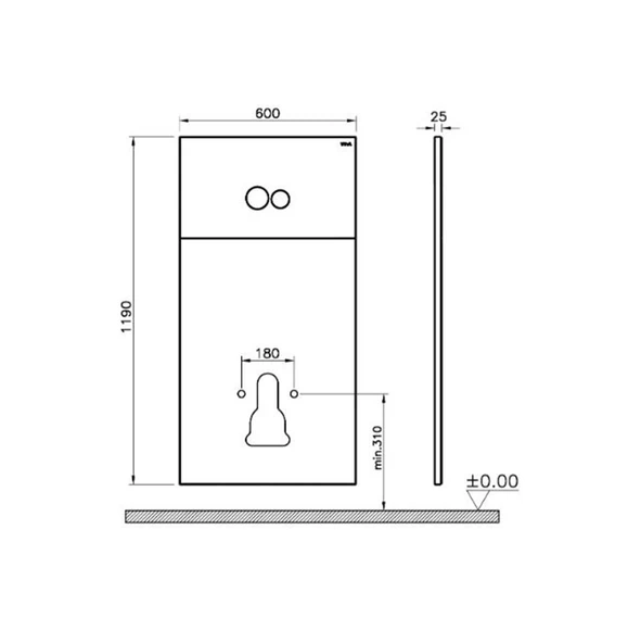 740-1900 Vitra Voyage Kumanda Paneli, Beyaz-Cam - 2