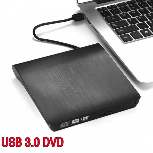 ShopFast Usb 3.0 Harici Dvdrw Slim External Cd Dvd Yazıcı Okuyucu Ultra İnce Writer