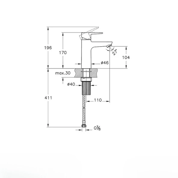A43009 Artema Flow Soft Lavabo Bataryası Yüksek Krom - 2