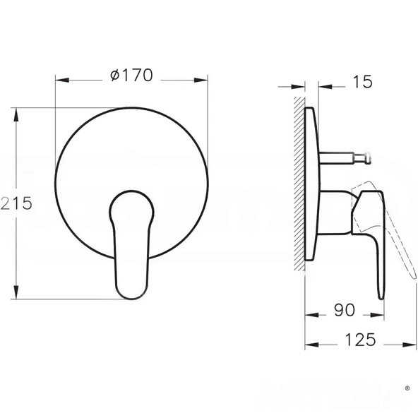 Artema Root Round Ankastre Banyo Bataryası (Sıva Üstü Grubu) A4272729 - 2