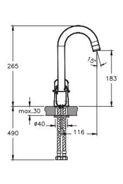 A42876 Artema Nora S Lavabo Bataryası Döner Borulu - 2
