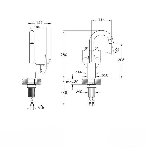 A43160 Artema Flow Soft Döner Borulu Lavabo Bataryası,Krom - 2