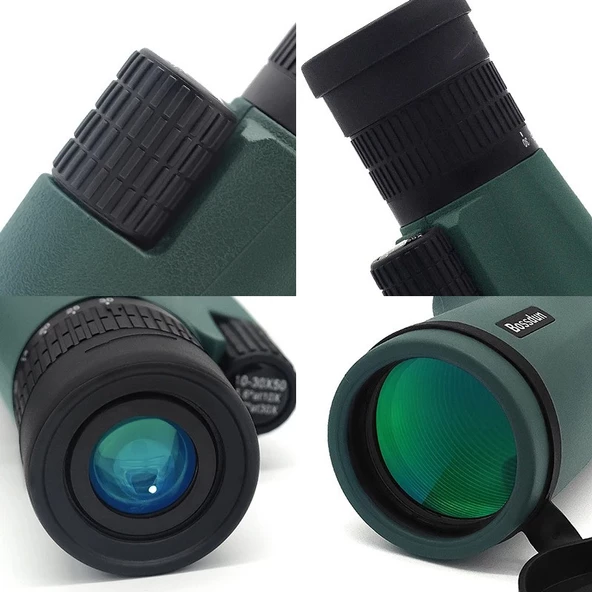 Monozone HD Teleskop Monoküler El Dürbünü 10-30x50 Zoom Tripot Telefon Tutuculu Avcılık Kamp Tek Göz - 4