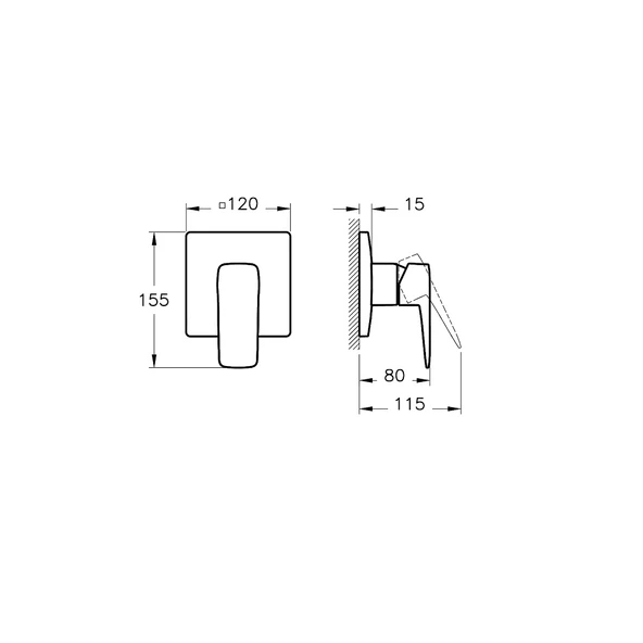 Root Square Ankastre Duş Bataryası A4275123 - 2